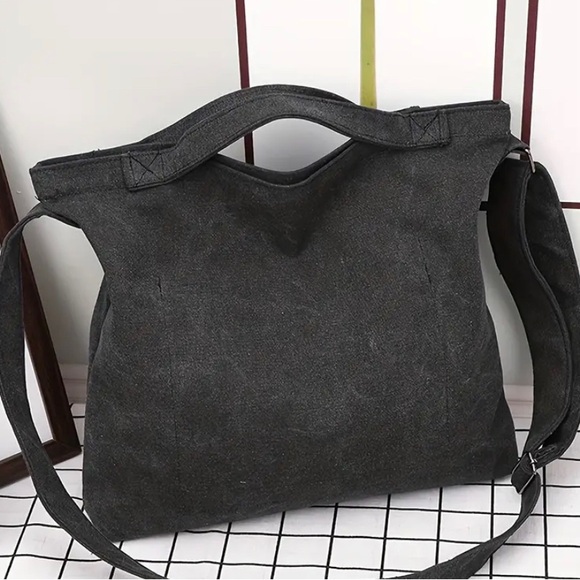 Canvas Spacious Multi-Layer Shoulder Handbag in Color Gray ๐ BEST IN BAGS HP ๐ - Picture 10 of 12